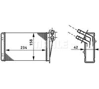 Calefactor Aletas refrigeración soldadas AH 73 000S MAHLE para RENAULT CLIO I