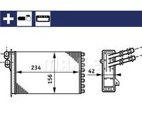 Calefactor Aletas refrigeración unidas mecánicamente AH 72 000S MAHLE para AUDI
