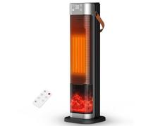 Calefactor Bajo Consumo, 2000 W PTC Calefactor Eléctrico y Control Remoto,3 Modos,75° Oscilación,Termostato,Temporizador 12 H,Protección Contra Sobrecalentamiento/Vuelco, para Dormitorio Oficina,25 m²