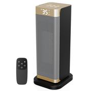 Calefactor Bajo Consumo - 2000W PTC Calefactor Baño,3 Modos,70° Oscilación,Temporizador 12h,Modo ECO,Control Remoto,Protección contra Sobrecalentamiento/Vuelco,Calentador Bajo Ruido