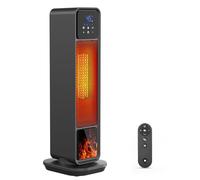 Calefactor Bajo Consumo,2200W Ceramico Radiador Electrico con Mando a Distancia/Termostato,4 Modos,Temporizador 12H,Oscilación 70°,Protección Sobrecalentamiento/Vuelco,Calefactor para Dormitorio/Sala