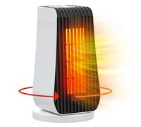 Calefactor Bajo Consumo Baño Silencioso 1200W Ninonly PTC Calefactor Electrico Bajo Consumo Con 90°Oscilación, 6 Modos, Protección Contra Sobrecalentamiento y Volcado para Casa, Habitaciones Blanco