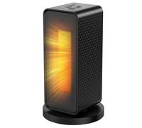 Calefactor bajo Consumo baño Silencioso Ninonly 1200W Calefactor Electrico bajo Consumo con 90° Oscilación Automática, Protección Contra Sobrecalentamiento y Volcado 6 Modos para Casa Negro