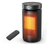 Calefactor Bajo Consumo con Control Remoto, 1500 W Silencioso Calefactor Cerámico PTC, Temporizador 12H, Rotación de 70°, Múltiples Funciones de Protección, Ideal para Salones, Dormitorios y Baños