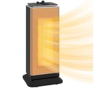 Calefactor Cerámico Eléctrico Cerámico 2000 W con Oscilación Termostato Ajustable y 3 Modos 18x15x40,5 cm Negro Negro