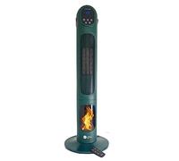 Calefactor Cerámico Torre Efecto LLama Bajo Consumo, Oscilante, Anti Vuelco, 90 cm altura Temporizador hasta 12 horas