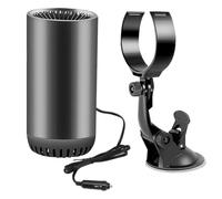 Calefactor Coche Mechero, 2 en 1 Portátil Descongelador de Calentador Rápido 12V 150W Rotación 180°Conectar a Encendedor de Cigarrillos Con Purificación