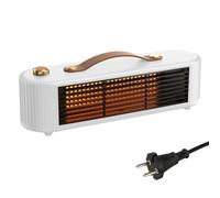 Calefactor de bajo consumo, 800 W, mini calefactor portátil de cerámica, termostato para camping, baño, protección contra el calor y la inclinación, silencioso, color blanco