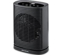 Calefactor de baño 2000W Grunkel | 2 Niveles de Potencia | Termostato Regulable | Temporizador Programable | Modo ECO | Ventilación Independiente | Protección Antivuelco (Negro Digital)