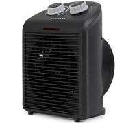 Calefactor de baño Grunkel de bajo consumo, hasta 2000W, 3 modos, 6 niveles de potencia, antivuelco y sistema de protección contra el sobrecalentamiento. Ligero y cable de 1m. (Negro)