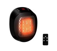 Calefactor de Enchufe con Mando A Distancia, Calefactor Cerámico con Termostato y Temporizador de 12 H, para Habitaciones de Hasta 10 M²/25 M³,