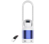 Calefactor de torre sin aspas de 80 cm con función de purificación, control remoto de enfriamiento sin aspas, 8 velocidades, temporizador de 8 h y oscilación de 80° para el hogar y la oficin