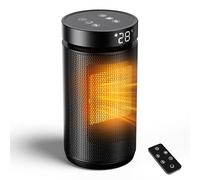 Calefactor Electrico Termoventilador con 3 Modo y Temperatura Ajustable, 1-12H Minuterio, Protección Térmica，Protección de Apagado Automático por Caída, ángulo Giratorio