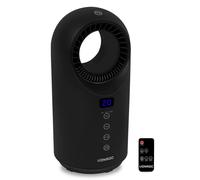 VONROC Calefactor eléctrico - ventilador - 1500W - sin aspas - cerámica - 3 posiciones de calefacción - Incluido mando a distancia - función de giro - termostato y temporizador - 15m2 - negro