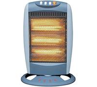 Calefactor Estufa Halógena de 3 Tubos Portátil Eléctrico, Bajo Consumo, Sistema de Seguridad Anti-caídas y Regulable en 3 Niveles hasta 1200W (Gris)