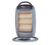 Calefactor Estufa halógeno diseñado con 3 niveles de calefacción 400/800/1200w, girtatoria evolution.rejilla de seguridad y sistema antivuelco.uso en el hogar. (Gris A)