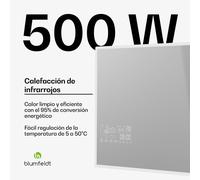 Calefactor Infrarrojo | Espejo Inteligente | Infrarrojo | 500 W | IP44 Blumfeldt