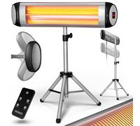 Calefactor infrarrojos MZH2500 plata 2500W mando y soporte