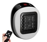 Calefactor portátil enchufable, mini calefactor con control remoto, calentamiento rápido en 30 segundos, elemento cerámico PTC, temporizador de 12 horas, para dormitorio, oficina y escritorio, color b