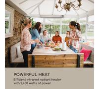Blumfeldt Calefactor radiante de infrarrojos Cosmic Beam Plus, 2400W, IP44, mando a distancia