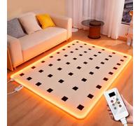 Calefactor radiante infrarrojo para suelo, alfombra calefactada, moqueta eléctrica con temporizador y calentamiento rápido, ideal para el hogar, la oficina, el estudio o la sala de juegos.(120x200CM)