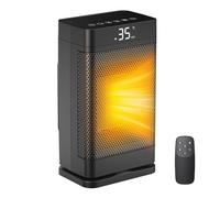 Calefactor Termoventilador de Baño 1500W, Compacto Calefactor Eléctrico de Bajo Consumo, Mando a Distancia y Pantalla LED, 70°Oscilación, 3 Modos & ECO, Apto Interior