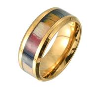 Calefee Alianzas de boda para mujer, de acero inoxidable, con borde biselado, talla 47 a 72, 20, Metal no precioso, Sin piedras preciosas