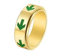 Calefee Anillas antiestrés de acero inoxidable, alianzas para hombre, individuales, sencillas, anchas, 8 mm, giratorias, luminosas, tallas 47 hasta 72, 14, Metal no precioso, Sin piedras preciosas
