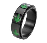 Calefee Anillas antiestrés de acero inoxidable, alianzas para hombre, individuales, sencillas, anchas, 8 mm, giratorias, luminosas, tallas 47 hasta 72, 65 (20.7), Metal no precioso, Sin piedras