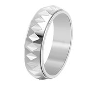 Calefee Anillas antiestrés de acero inoxidable, anillo de boda para hombre, individual, sencillo, ancho 8 mm, giratorio, tallas 47 hasta 72, 52 (16.6), Metal no precioso, Sin piedras preciosas