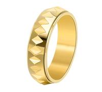 Calefee Anillas antiestrés de acero inoxidable, anillo de boda para hombre, individual, sencillo, ancho 8 mm, giratorio, tallas 47 hasta 72, 52 (16.6), Metal no precioso, Sin piedras preciosas