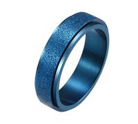 Calefee Anillo de ansiedad para hombre, anillos personalizados para mujer, acero inoxidable, 6 mm de ancho, mate, giratorio, talla J a Z+1, J 1/2, Metal, Sin piedras preciosas