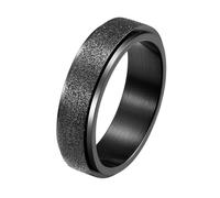 Calefee Anillo de ansiedad para hombre, anillos personalizados para mujer, acero inoxidable, 6 mm de ancho, mate, giratorio, talla J a Z+1, H 1/2, Metal, Sin piedras preciosas