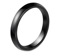 Calefee Anillo de cerámica para mujer, anillo de compromiso para hombre, alianza lisa, de 3 mm de ancho, talla 47 a 72, 52, Cerámica, Sin piedras preciosas