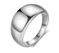 Calefee Anillo de compromiso para hombre y mujer, de acero inoxidable grabado, 10 mm de ancho, cúpula lisa, talla J a Z+1, R 1/2, Metal, Sin piedras preciosas