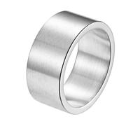 Calefee Anillo de nudillos para hombre, de acero inoxidable, grabado personalizado, 10 mm de ancho, cepillado mate, tamaño 5 a 14, 10, Metal, Sin piedras preciosas