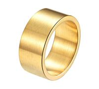 Calefee Anillo de nudillos para hombre, de acero inoxidable, grabado personalizado, 10 mm de ancho, cepillado mate, tamaño 5 a 14, 7, Metal, Sin piedras preciosas