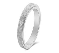 Calefee Anillo giratorio para la ansiedad, anillo personalizado para mujer, banda mate giratoria de 3 mm de ancho, tamaño 5 a 14, 12, Metal, Sin piedras preciosas