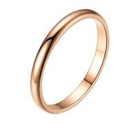 Calefee - Anillo para mujer, anillo de compromiso de acero inoxidable, de alianza lisa pulida, de 2 mm de ancho, tamaño 47 a 72, 47, Metal, Sin piedras preciosas