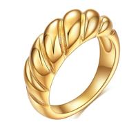 Calefee Anillo sencillo para hombre, anillo de boda de acero inoxidable, anillo de compromiso, anillo de banda ancho de 8 mm, cúpula con ranura, tallas 47 a 72, 14, Metal no precioso, Sin piedras