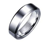 Calefee Anillos de boda para mujer, anillos personalizados para hombre, carburo de tungsteno pulido, banda lisa de 6 mm de ancho, talla 5 a 14, 12, Metal, Sin piedras preciosas
