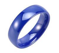 Calefee Anillos de cerámica para mujer, anillo grabado para hombre, joyería de moda, banda lisa pulida de 6 mm, talla 5 a 14, 6, Cerámica, Sin piedras preciosas