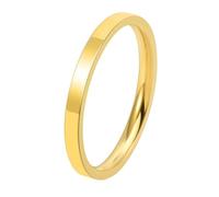 Calefee Anillos de compromiso de acero inoxidable para mujer, anillo de promesa Pinky para mujer, 2 mm de ancho, banda fina, lisa, talla 5 a 14, 10, Metal, Sin piedras preciosas