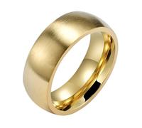 Calefee Anillos de compromiso para hombre, sencillos anillos de acero inoxidable para hombre, alianzas de boda, anillo mate cepillado ancho 8 mm, tallas 47 hasta 72, 65 (20.7), Metal no precioso, Sin