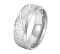 Calefee Anillos de compromiso para hombre, sencillos, de acero inoxidable, 8 mm, mate, con ranura, tallas 47 a 72, 14, Metal no precioso, Sin piedras preciosas