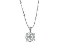 Calefee Collares de oro blanco para mujer de 9k/14k/18k, collar con colgante de boda, elegante y simple con perla y diamante creado, 40+5cm, 40+5cm, Oro Gema, Perla Diamante sintético