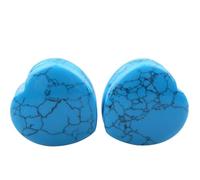 Calefee Dilatador túnel 6 mm-25 mm, tapones para los oídos dilatador de piedra, 2 unidades, piedra ópalo con forma de corazón, 19mm=3/4 inch, Piedra, No Gemstone