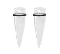 Calefee Dilatador túnel lóbulo 10 mm-20 mm, dilatador acrílico dilatador, 2 unidades, cono blanco con anillo de silicona, 14mm=9/16 inch, Acrílico, No Gemstone