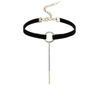 Calefee Gargantilla para mujer, gótica, con colgante largo, gótico, ajustable, 32 cm, con extensión, 32 cm und 7,7 cm, Oro, No es una piedra preciosa