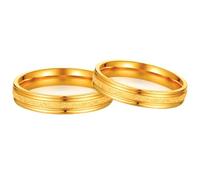 Calefee Juego de 2 anillos para él y ella, anillos de boda de oro 585/750/375, sencillo, anillo de compromiso ancho de 3,8 mm, tallas 47 hasta 70, Damen 57 und Herren 57, Metal precioso, Sin piedra
